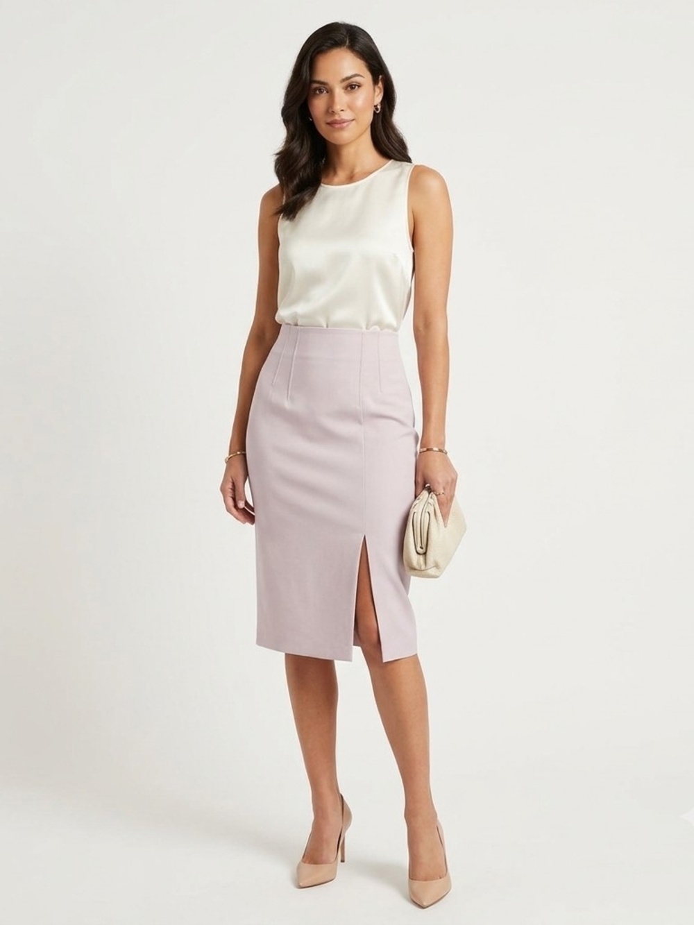 White House Black Market Pale Wisteria Pencil Skirt 4 NWT